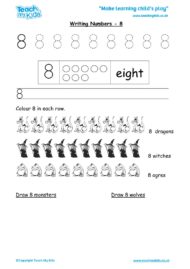 Worksheets for kids - writing 8